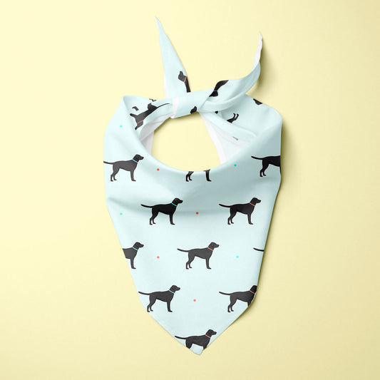 Black Labrador Pattern Dog Bandana