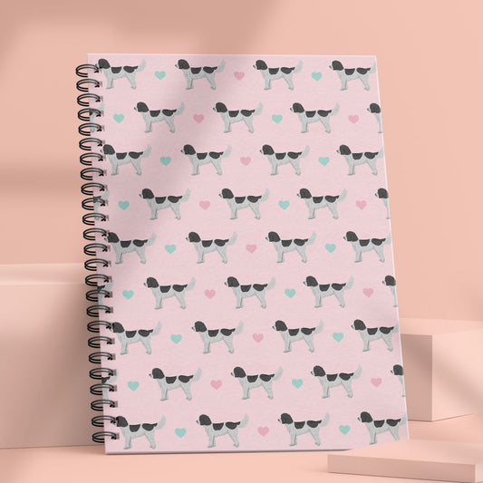 Black and White Cockapoos and Hearts Notebook