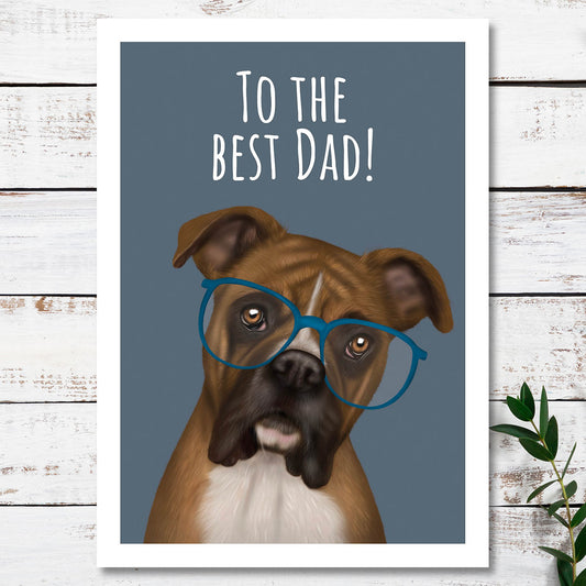 Boxer Best Dad Card