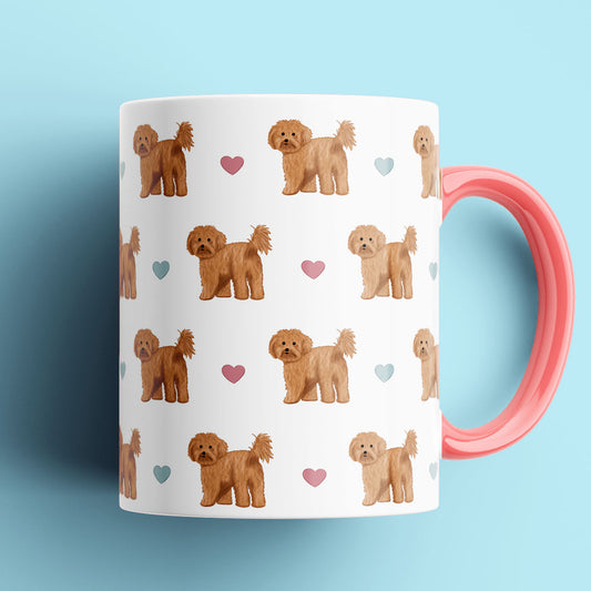 Cavapoos and Hearts Patterned Mug