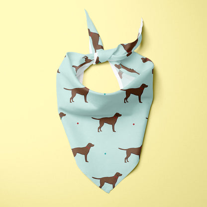 Chocolate Labrador Pattern Dog Bandana