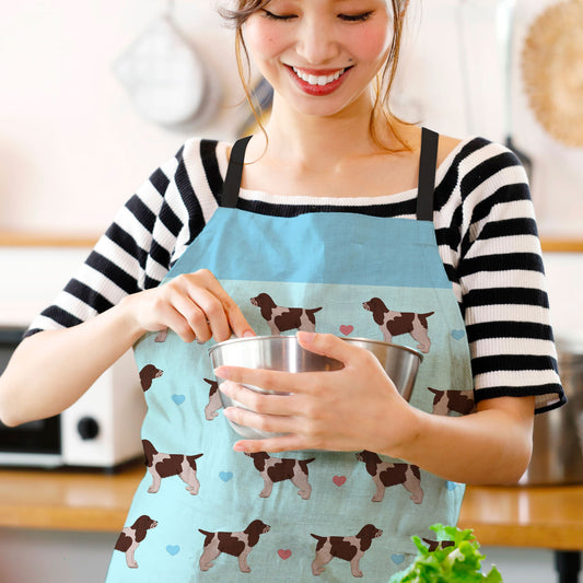 Chocolate Roan Cocker Spaniels and Hearts Apron