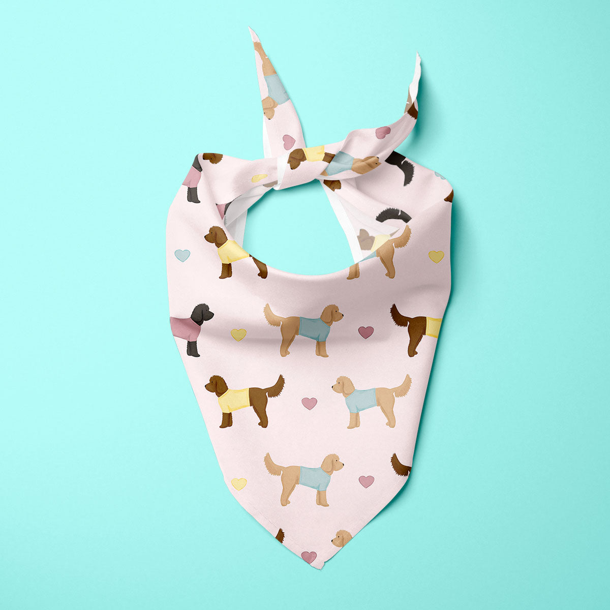 Cockapoos and Hearts Dog Bandana