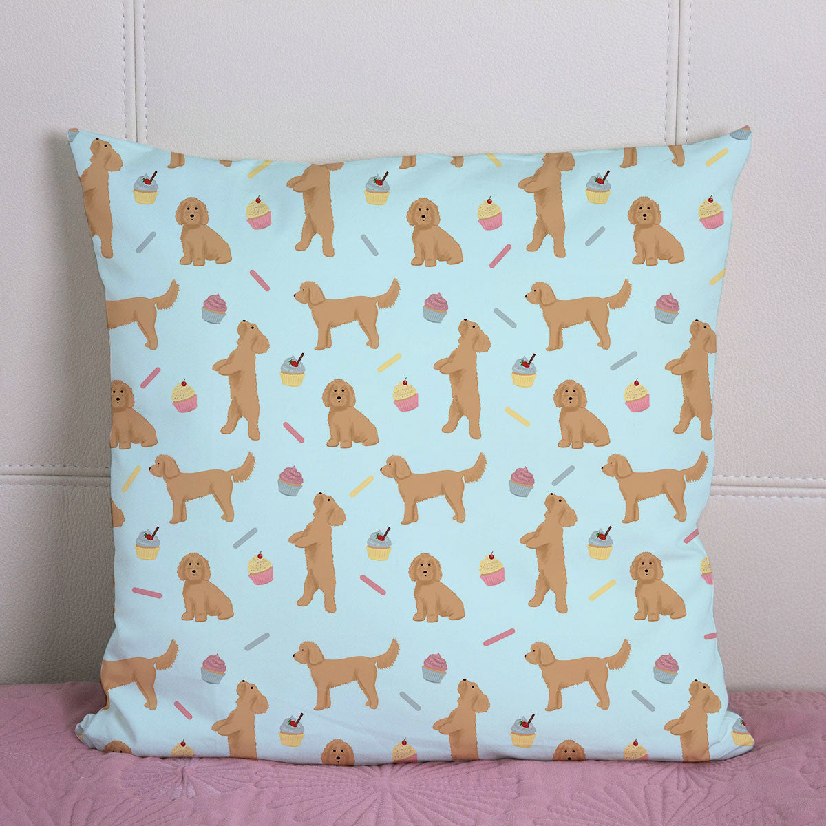 Cockapoos and Cupcakes Pattern Cushion