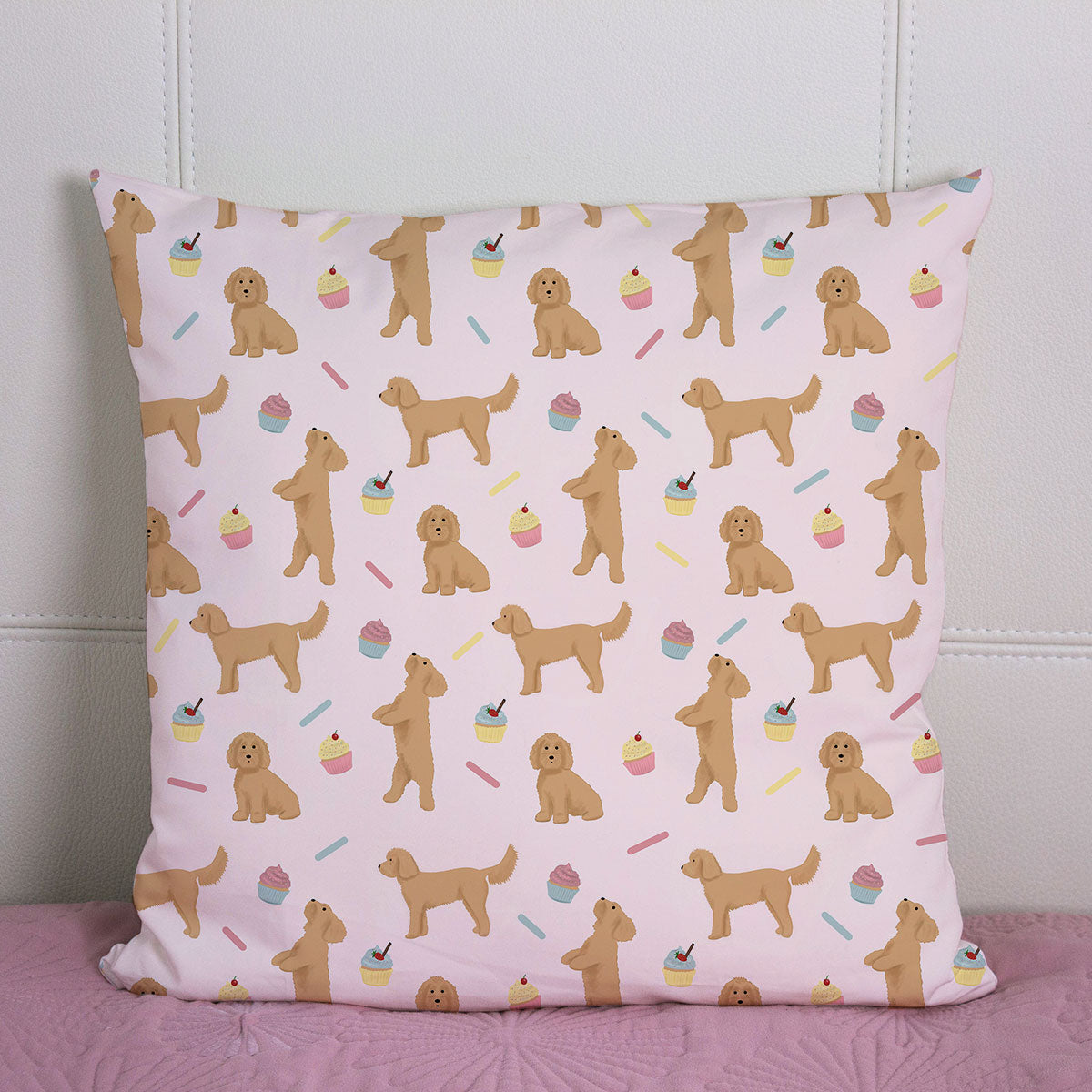 Cockapoos and Cupcakes Pattern Cushion