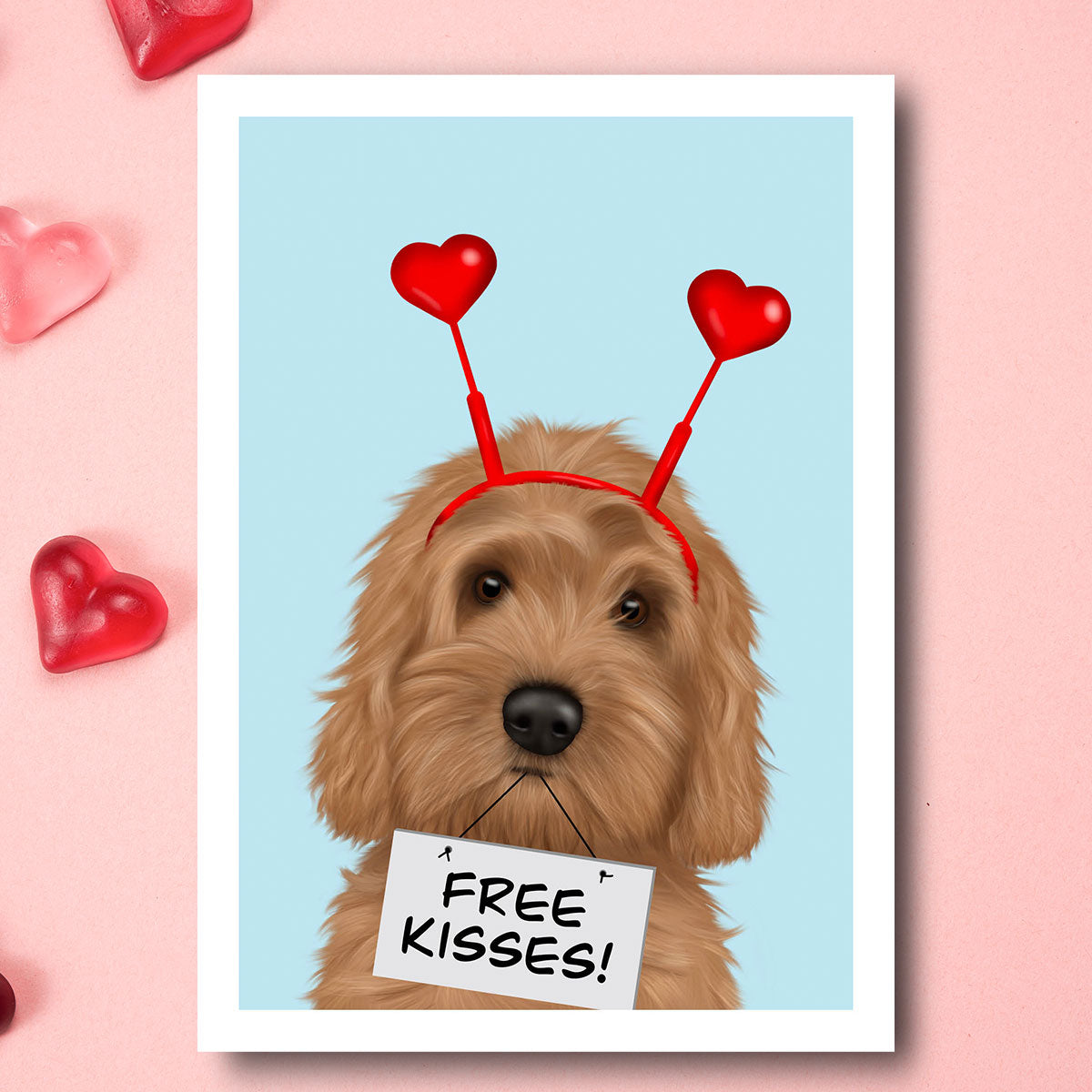 Cockapoo "Free Kisses" Card