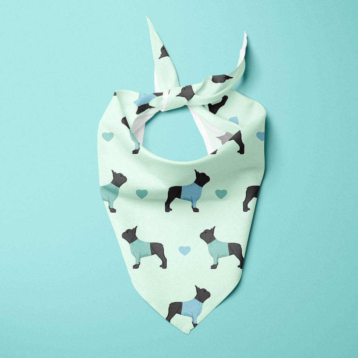 French Bulldogs and Hearts Dog Bandana