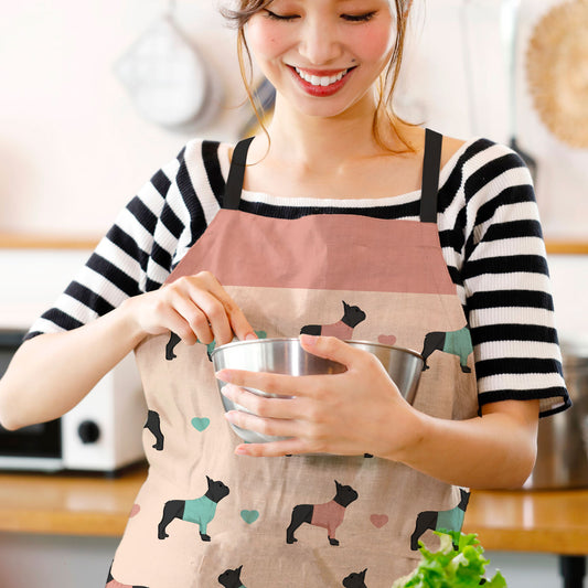 French bulldogs and Hearts Apron