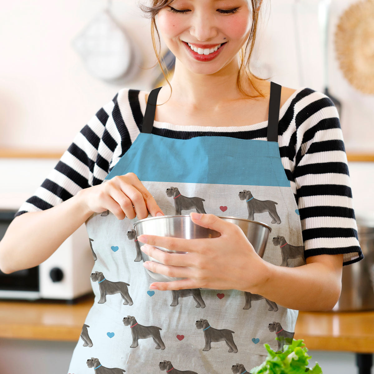 Miniature Schnauzers and Hearts Apron