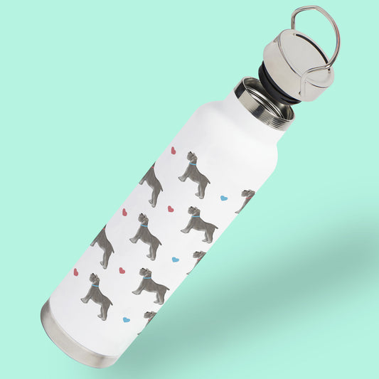 Miniature Schnauzer and Hearts Water Bottle