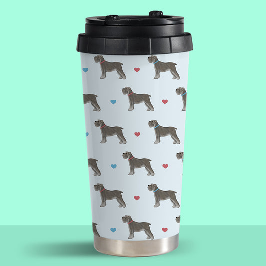 Miniature Schnauzers and Hearts Travel Mug