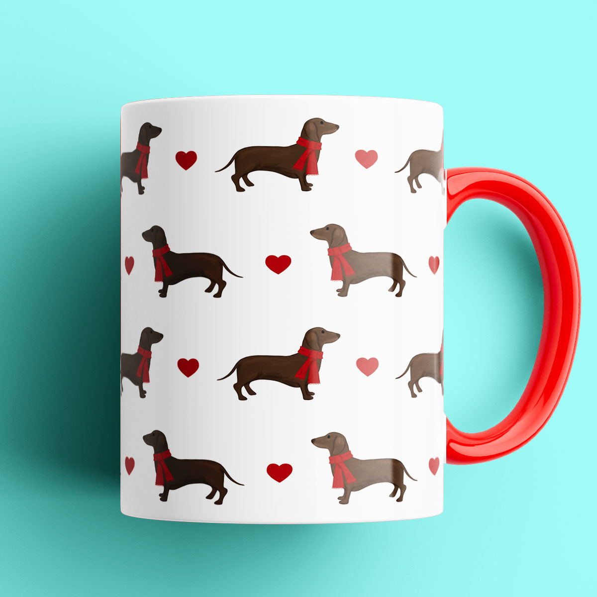 Set of Two Cosy Dachshunds Mugs