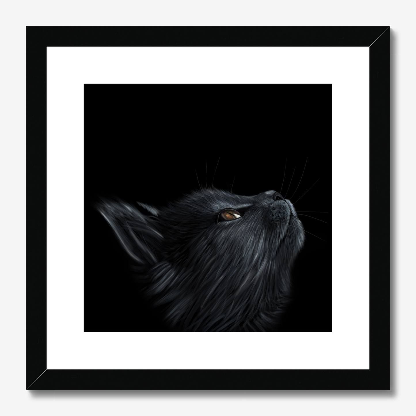 Portrait of a beautiful Nebelung Cat by Oundle, Peterborough artist Kitty's Art