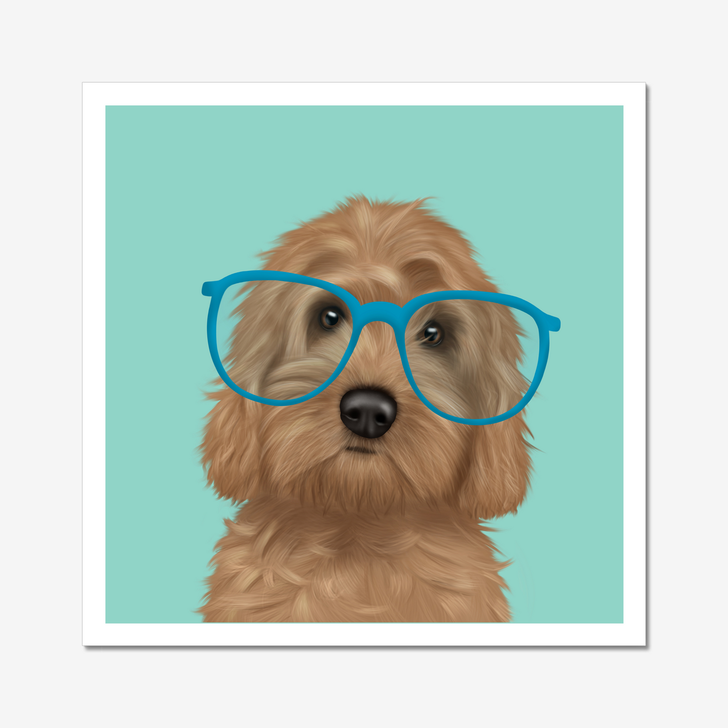 Cockapoo in Glasses Art Print