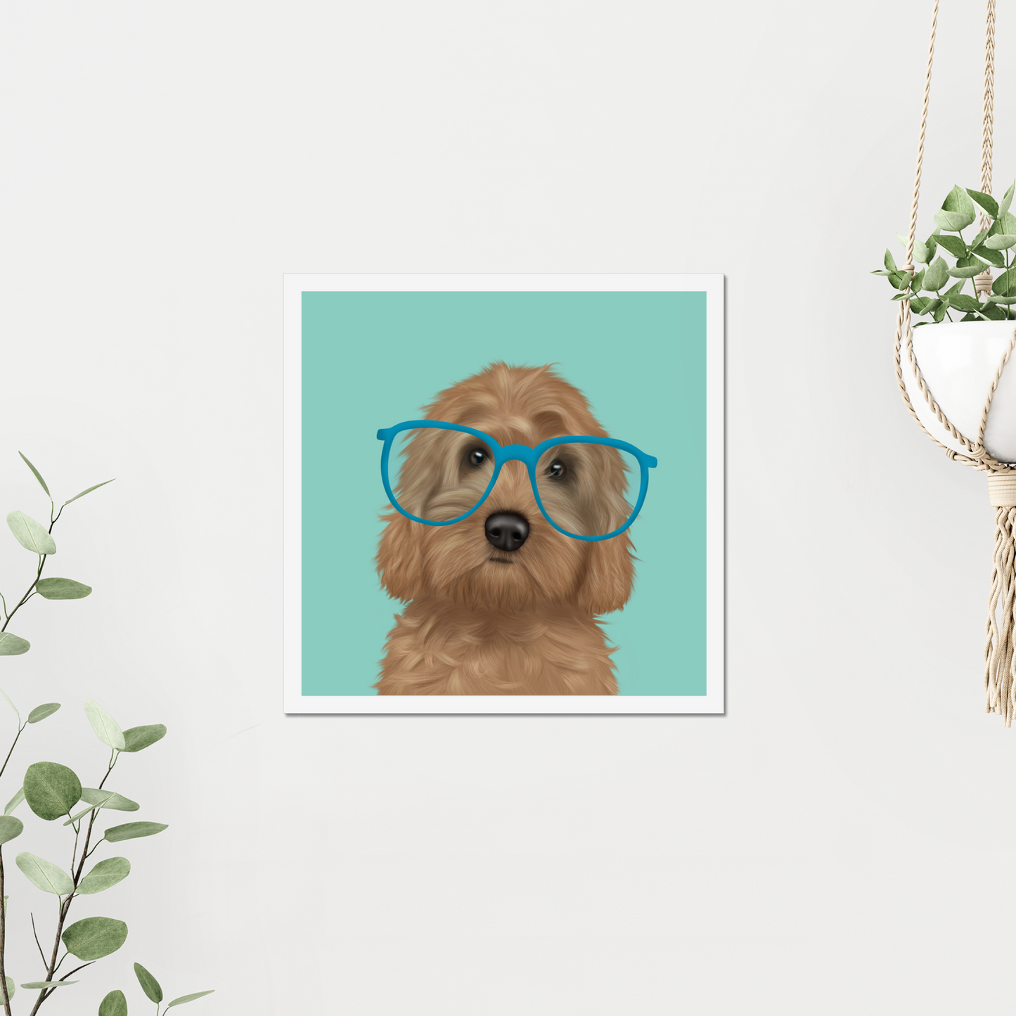 Cockapoo in Glasses Art Print