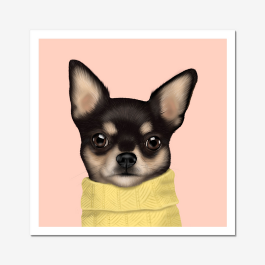 Chihuahua in Yellow Jumper Art Print