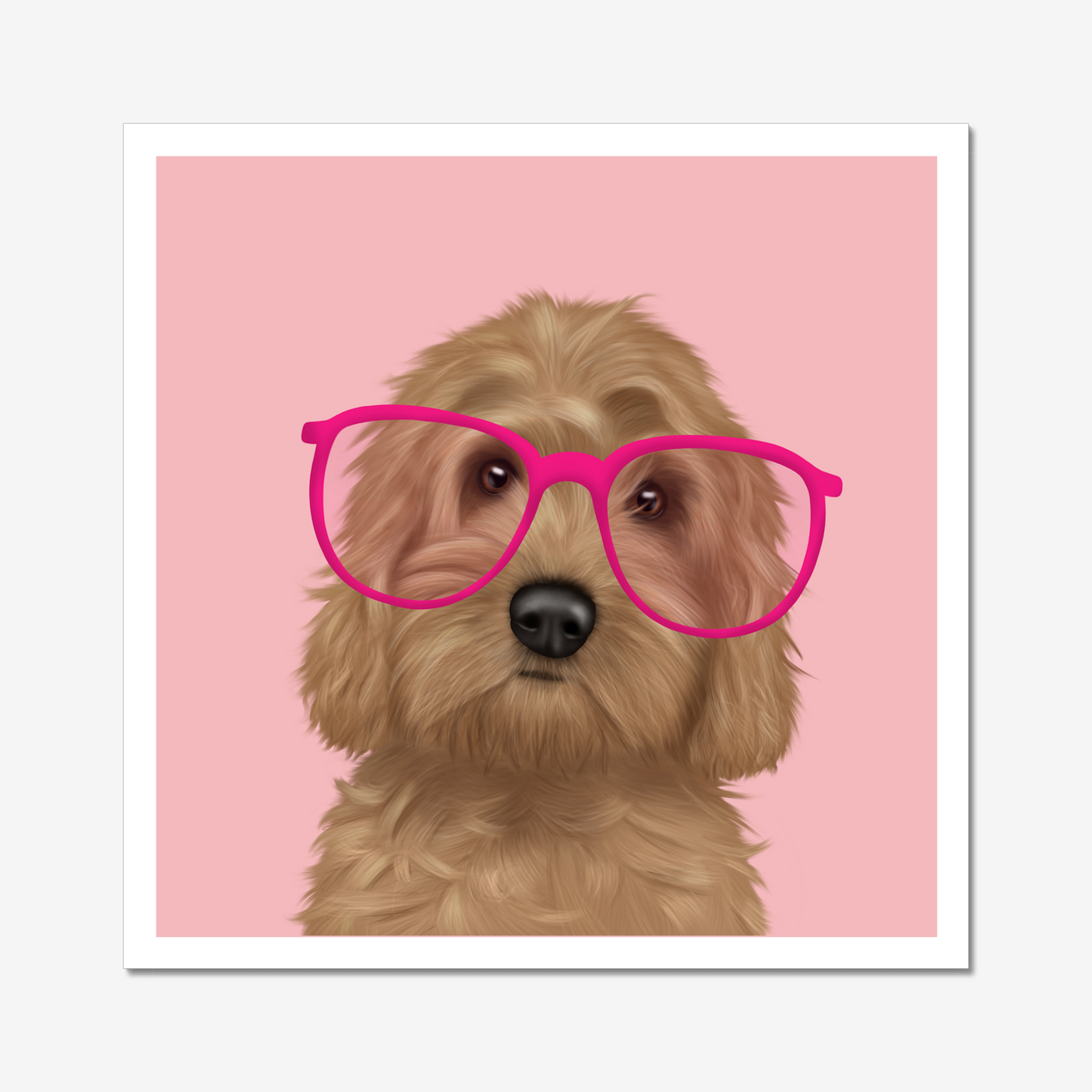 Cockapoo in Glasses Art Print