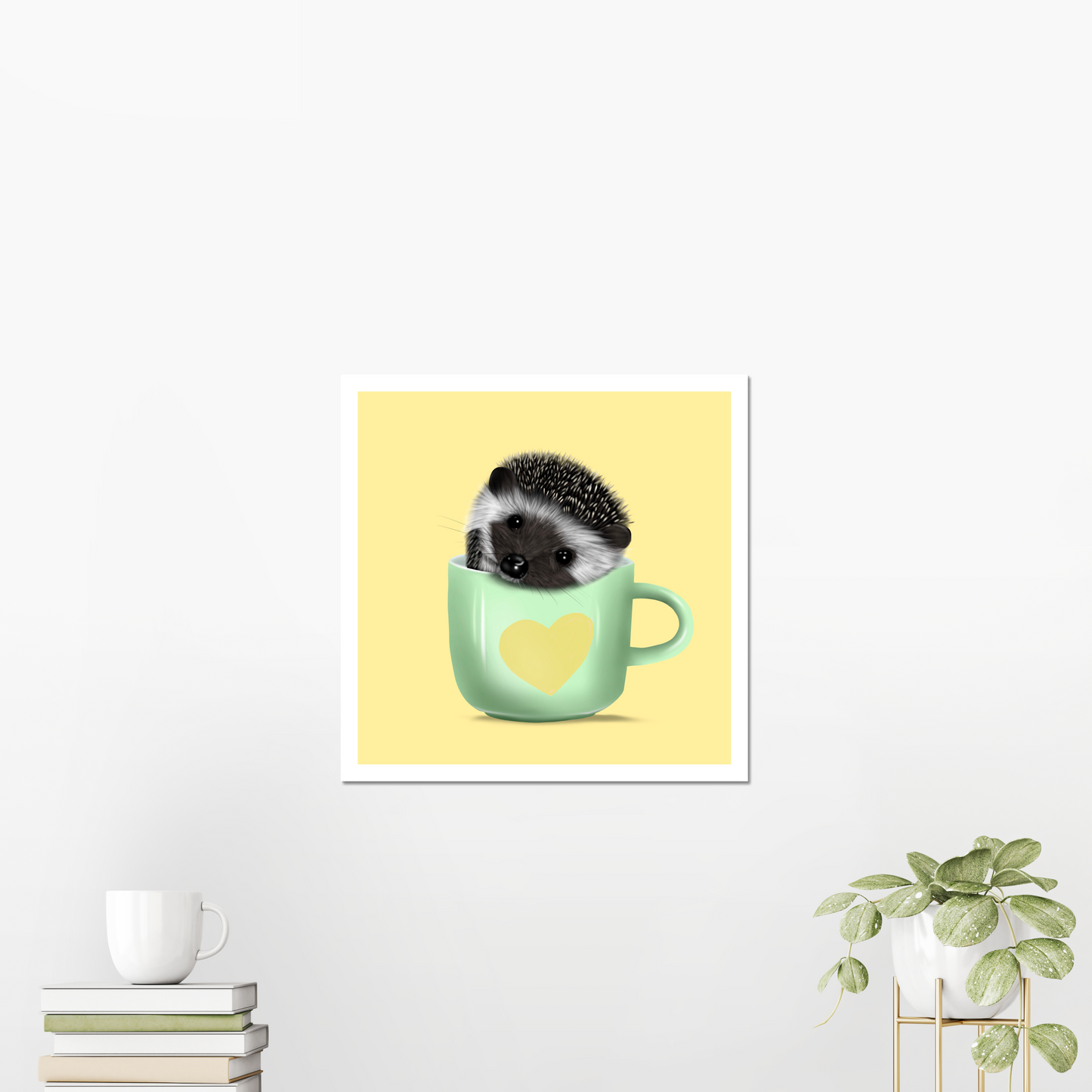 Hedgehog in Mug Art Print