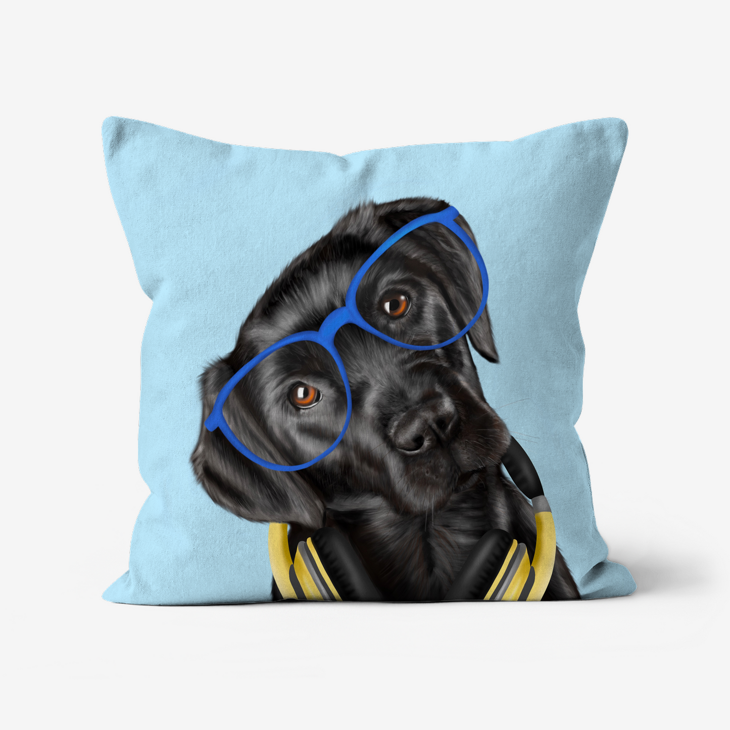 DJ Black Labrador Cushion