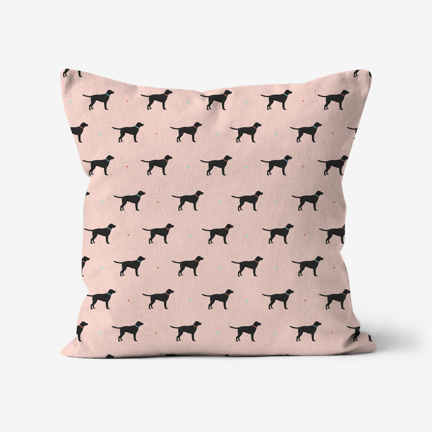 Black Labrador Pattern Cushion