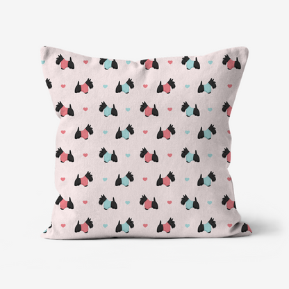 Scottish Terriers and Hearts Cushion