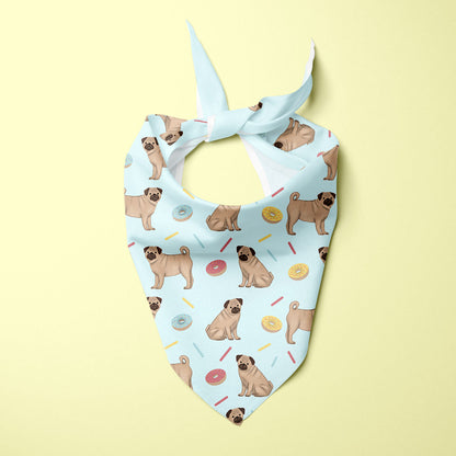 Pugs and Donuts Dog Bandana