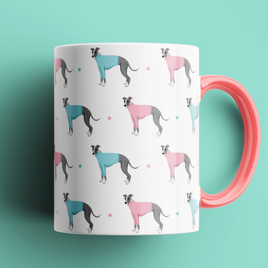 Whippets in Jumpers Patterned Mug