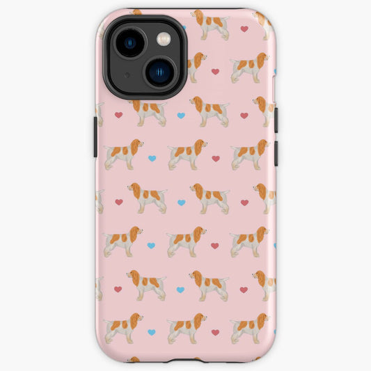 Lemon Roan cocker Spaniels and Hearts iPhone Tough Case