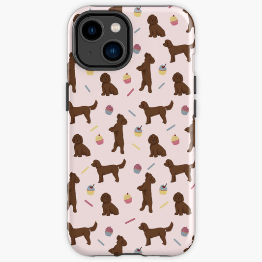 Chocolate Cockapoos and Cupcakes iPhone Tough Case