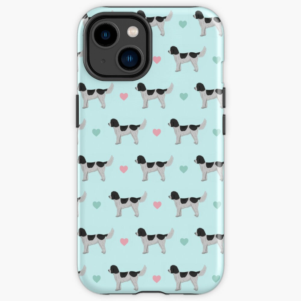 Black and White Cockapoos and Hearts iPhone Tough Case